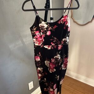 Floral Faux Brocade Cocktail Dress Size M